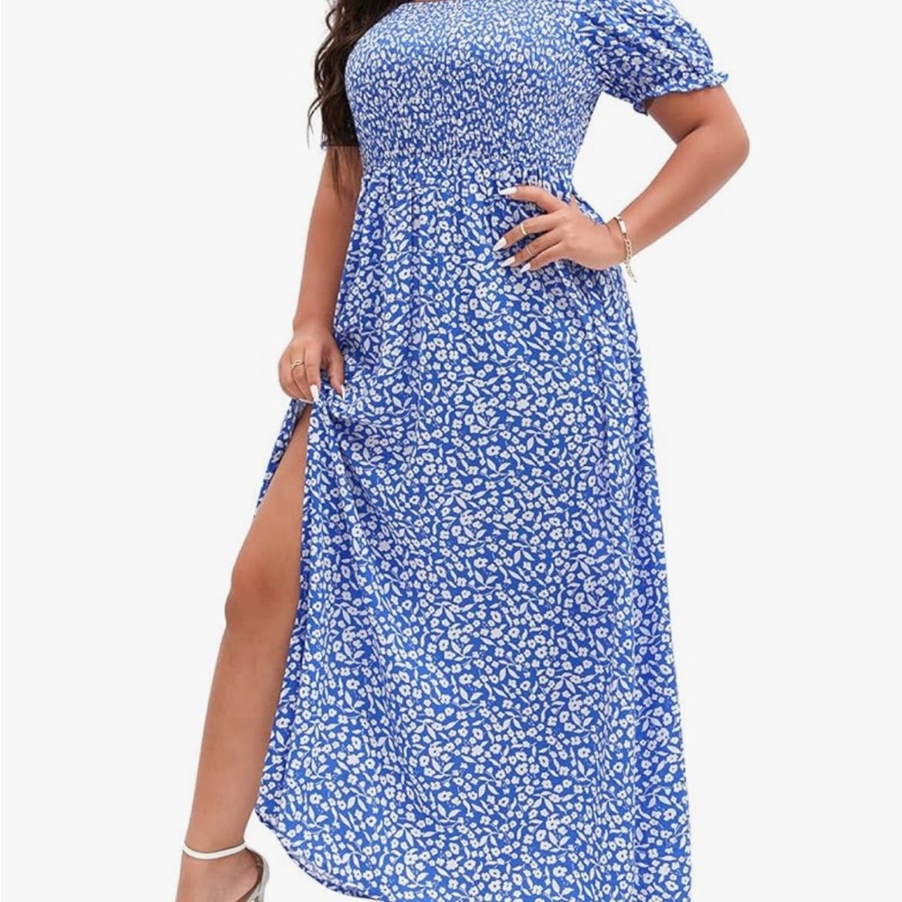 Blue floral dress